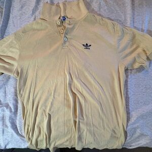Adidas Cream Polo Shirt with Trefoil Logo